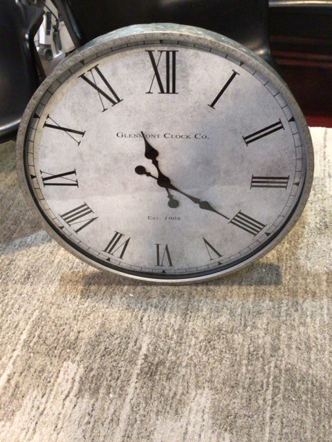 Round Silver Metal Clock