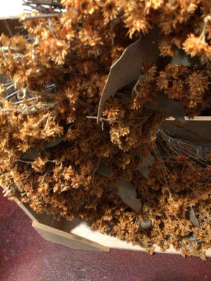 Fall Brown Faux Flowers Wreath Holiday Item