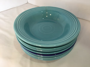 Fiestaware Vintage Soup Blue Stoneware Set of 8 Bowl Set