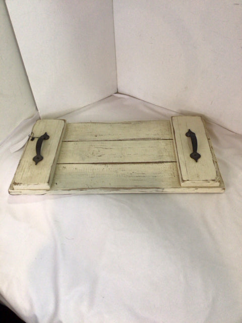 Rustic White Wood Tray