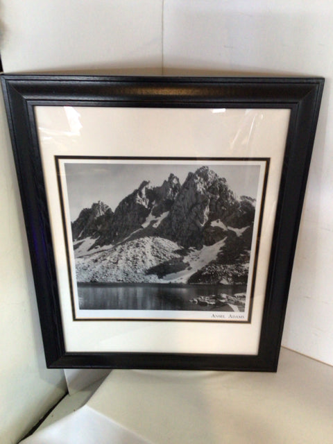 Ansel Adams Black/White Mountains Framed Art