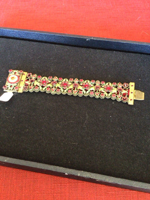 Red/Green Flower Beads Bracelet