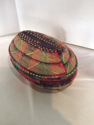 Oblong Multi Wicker Lidded Basket