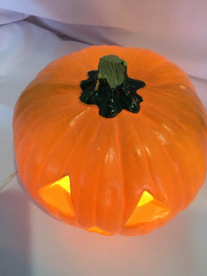 Electric Orange Plastic Jack o'Lantern Holiday Item