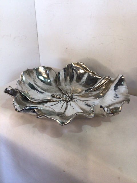 Uttermost Silver Resin Flower Plate