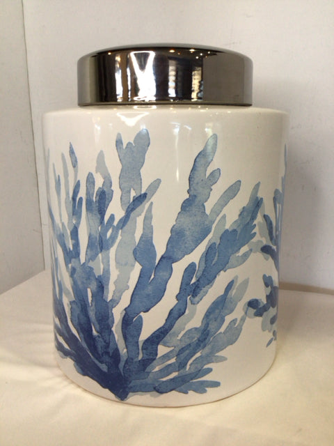 Liz Claiborne Blue/White Ceramic Canister