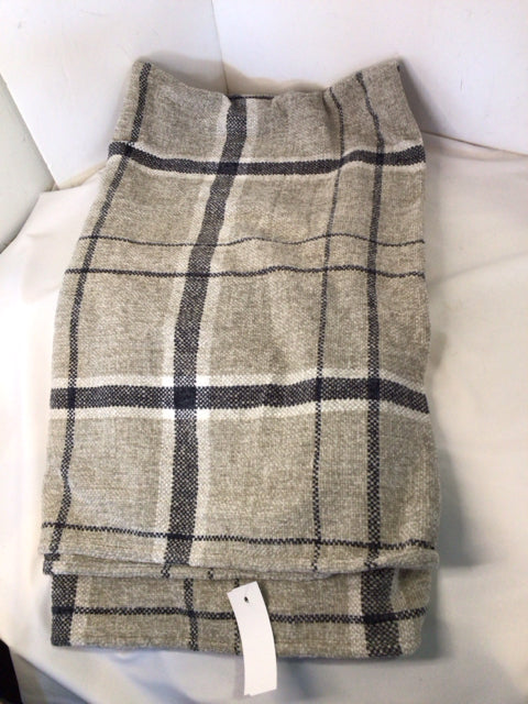 MainStay Gray/blue Chenille Plaid Blanket