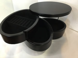 Black Wood 3 Drawers Jewelry Box
