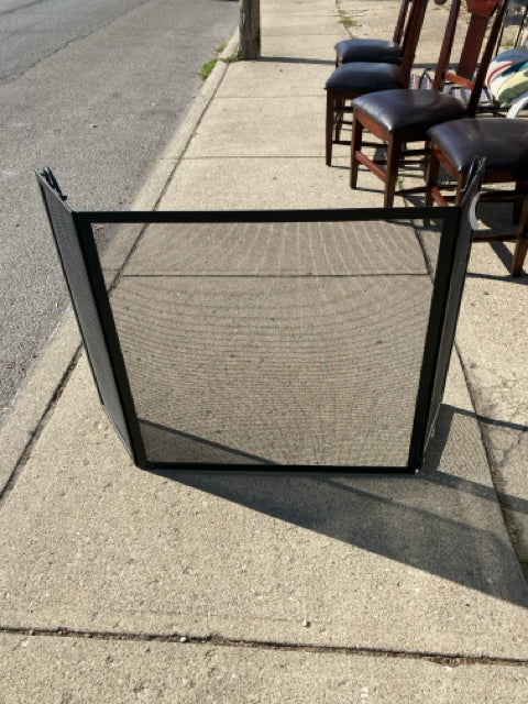 Black Metal Folding Fireplace Screen