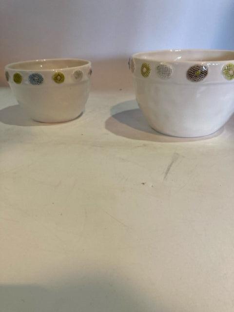 Rae Dunn Set of 2 Cream Ceramic Bowl Set