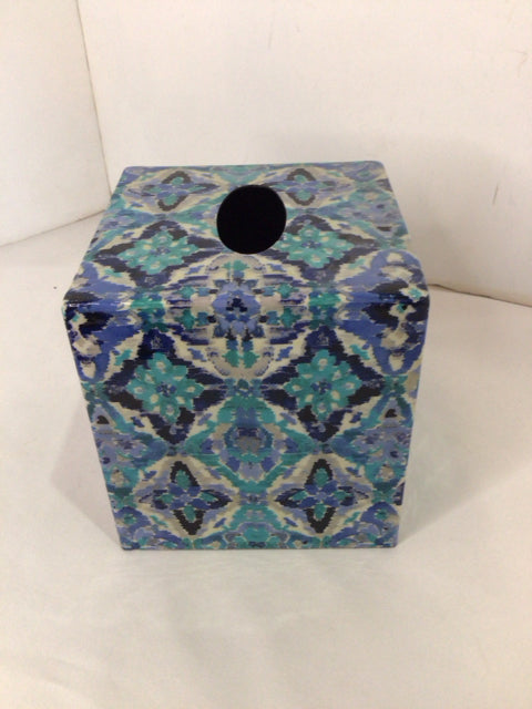 Blue Enamel Ware Tissue box holder