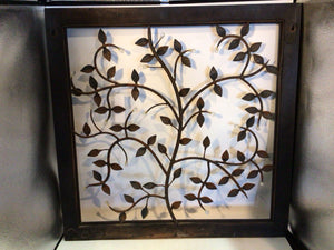World Market Outdoor/Outside Wood & Metal Leaves Scroll Wall Decoration