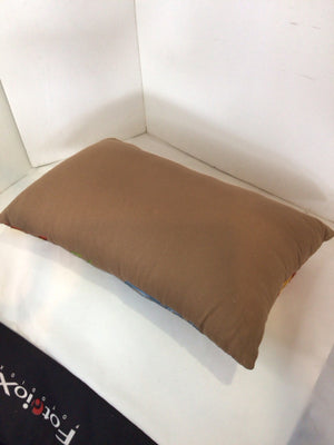 Brown/Multi Cotton Embroidered Pillow