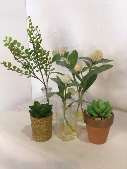 Bag of Green Set of 5 Faux Plant