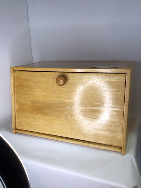 Tan Wood Bread Box