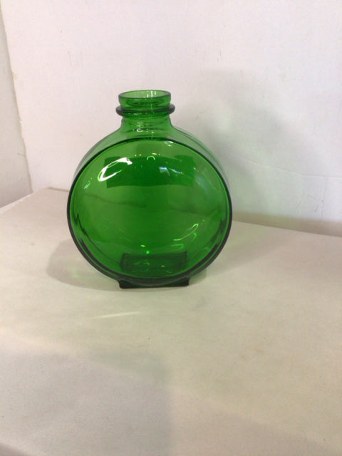 Glass Green Round Bottle Vase