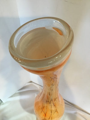 Tall Orange Glass Knot Vase