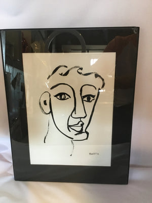 Black/White Face Framed Art