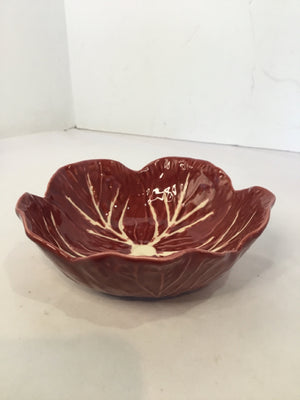 Bordallo Pinheiro Red Ceramic Cabbage Bowl