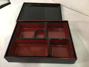 Japanese Plastic Lidded Black/Red Box