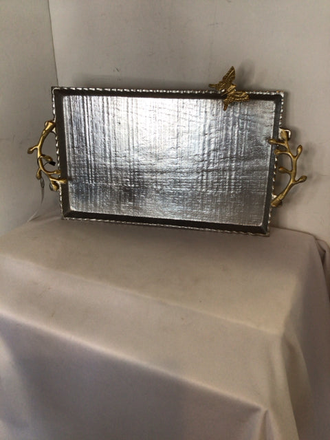 Silver/Gold Metal Butterfly Tray