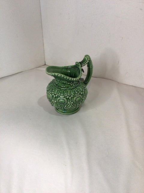 Vintage Green Ceramic Pitcher