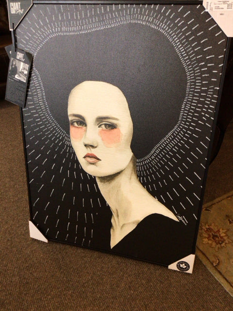 Black/White Woman Stretch Canvas Art