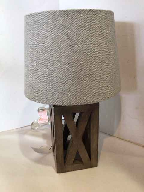 Farmhouse Brown Wood Lamp