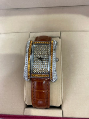 Couture Watches Brown/White Rhinestone Watch