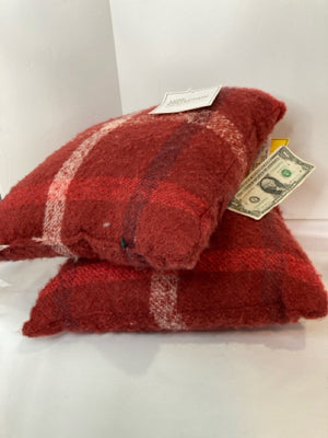 Luxe Decor Red/white Polyester Plaid Pillow Set