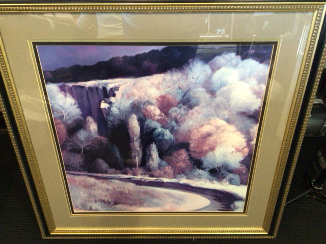 As Is Blue/Pink Landscape Framed Art