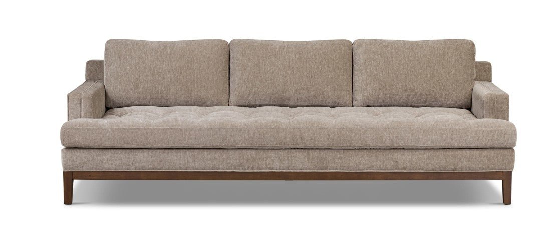 Poly & Bark Tufted Velvet Loose Cushion Back Tan Sofa/Couch 5SU2QP27