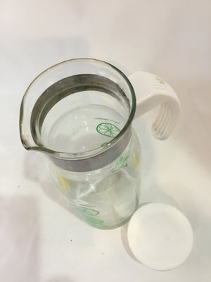 Pyrex Clear/White Glass Lemons and Limes Pitcher