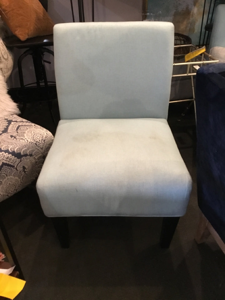 Noble House Slipper Chenille Aqua Chair
