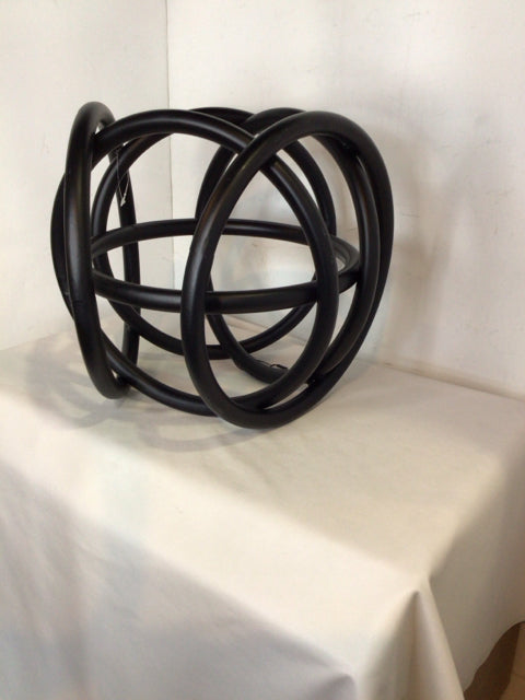 Black Metal Geometric Knots Sculpture