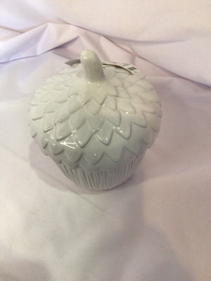 White Ceramic Acorn Figurine