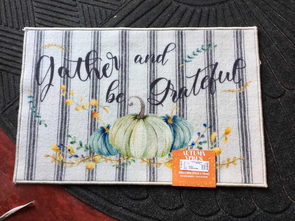 Throw Words Outdoor/Outside Gray Rug