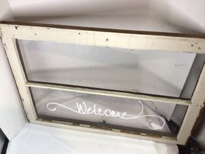 White Wood Welcome Window