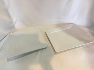 Threshold Set of 2 White Ceramic Dinner Plate Set