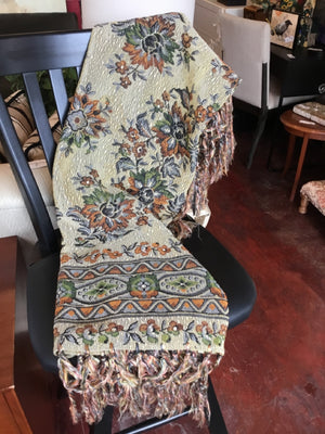 Brown/Multi Polyester Fringe Throw