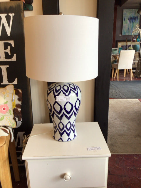 White/Blue Ceramic Lamp