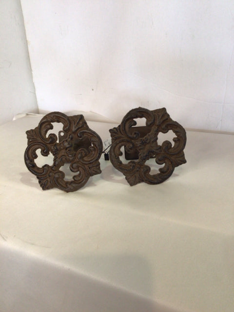 Vintage Iron Pair Rust Wall Hook