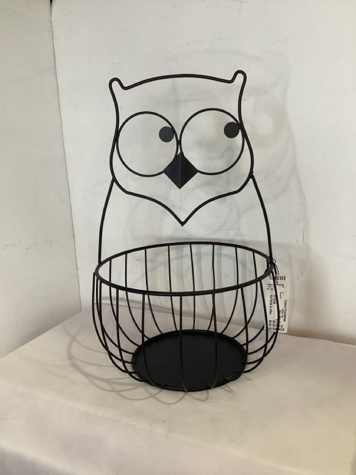 Black Metal Owl Basket