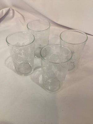 Vintage Clear/White Juice Glasses