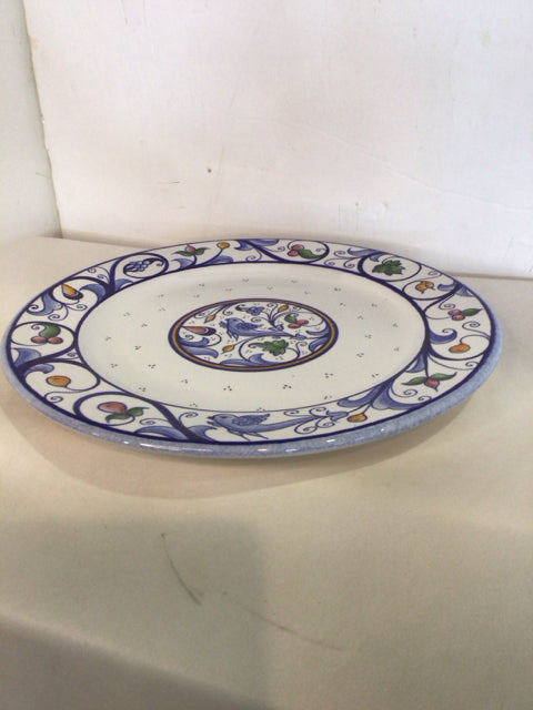White/Blue Ceramic Bird Plate