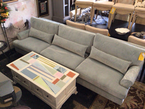 Havenly Loose Cushion Velvet Green Sofa 4RK3J788