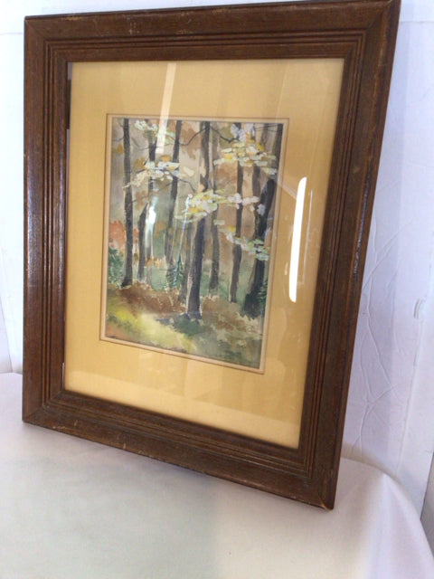Vintage Black/Yellow Trees Framed Art