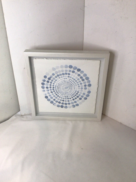 Shadow Box White/Blue Framed Art