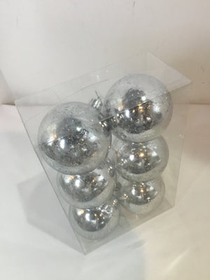 Silver Mercury Glass Set of 6 Holiday Item