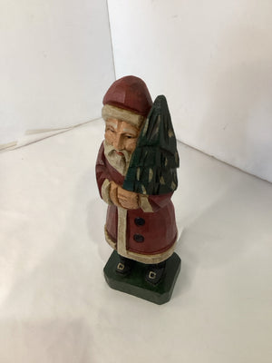 Christmas Red/Green Wood Santa Holiday Item